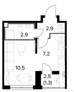 1-комнатная квартира