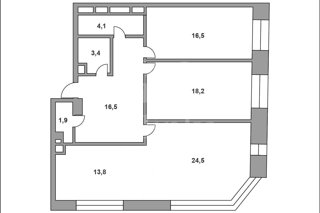 3-комнатная квартира