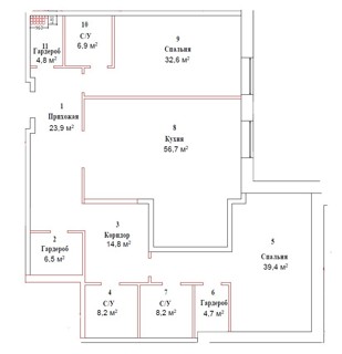 3-комнатная квартира