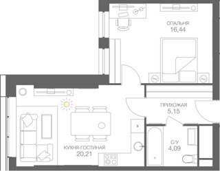 2-комнатная квартира