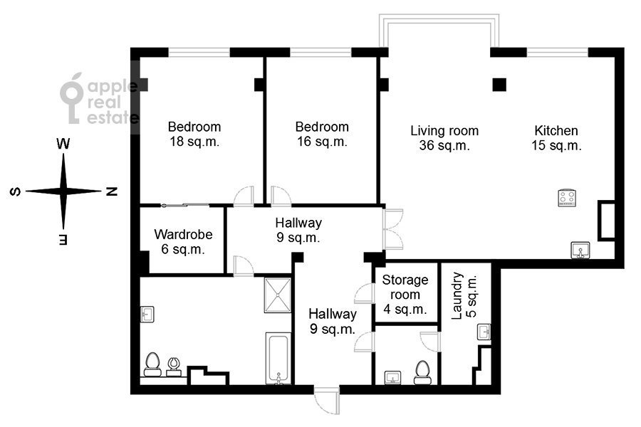 Продается 3-комнатная квартира, площадью 136.00 кв.м. Москва, переулок Колобовский 1-й, дом 14