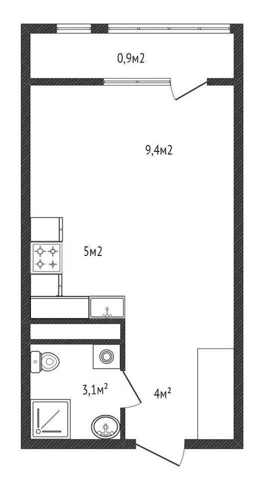 Продается 1-комнатная квартира, площадью 22.40 кв.м. Москва, Ленинский проспект