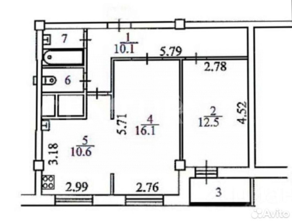 Продается 2-комнатная квартира, площадью 53.80 кв.м. Москва, Вернадского проспект