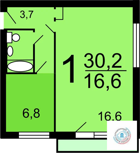 Продается 1-комнатная квартира, площадью 32.20 кв.м. Москва, улица Маршала Неделина, дом 8