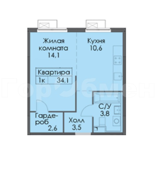 Продается 1-комнатная квартира, площадью 34.10 кв.м. Москва, Перовское шоссе