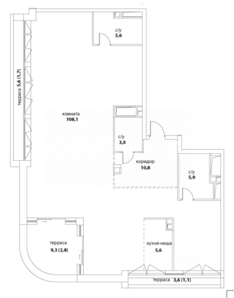 Продается 1-комнатная квартира, площадью 154.70 кв.м. Москва, улица Сергея Бондарчука