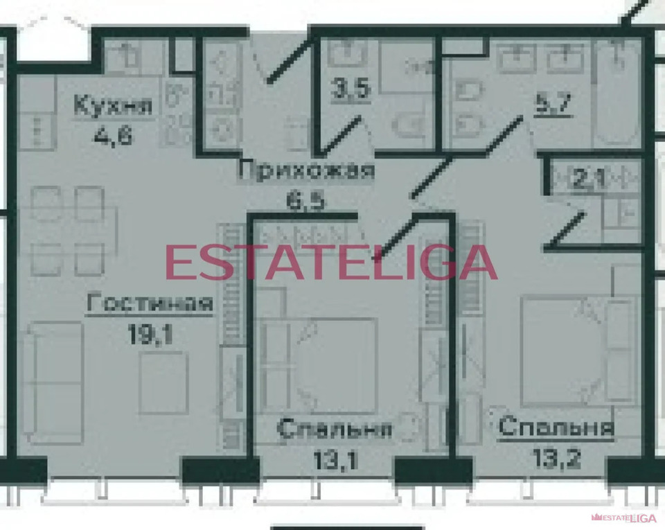 Продается 2-комнатная квартира, площадью 69.00 кв.м. Москва, улица Ямского Поля 1-я, дом 1к1