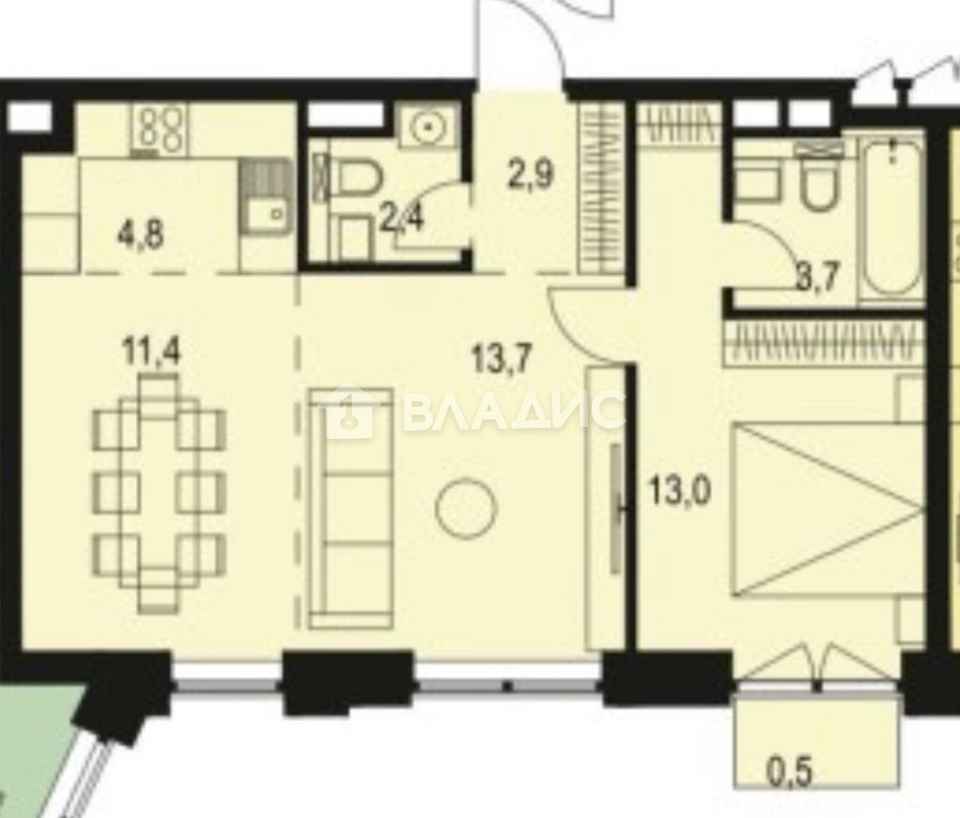 Продается 2-комнатная квартира, площадью 52.40 кв.м. Москва, проезд Причальный