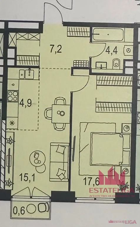 Продается 1-комнатная квартира, площадью 49.00 кв.м. Москва, проезд Причальный