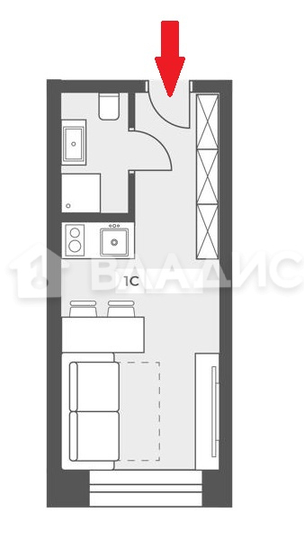 Продается 1-комнатная квартира, площадью 14.20 кв.м. Москва, Ленинский проспект, дом 158