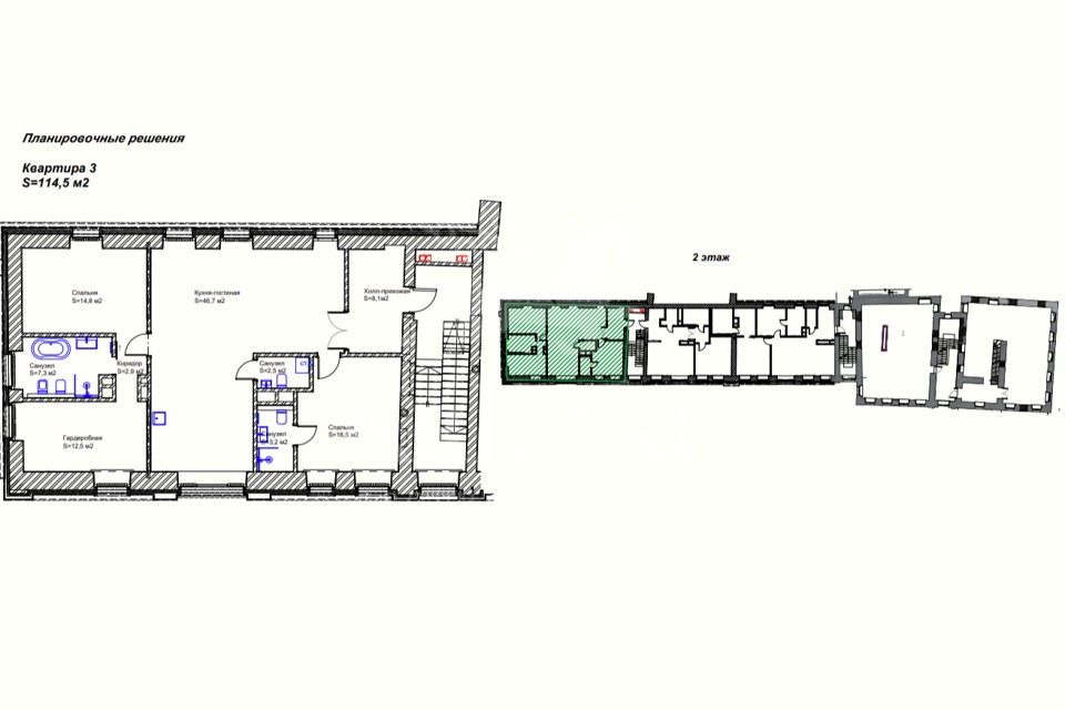 Продается 3-комнатная квартира, площадью 114.50 кв.м. Москва, улица Пречистенка, дом 33/19стр2