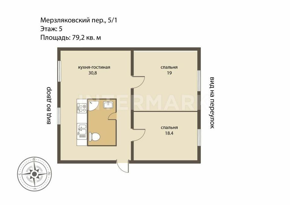 Продается 3-комнатная квартира, площадью 79.20 кв.м. Москва, переулок Мерзляковский, дом 5/1