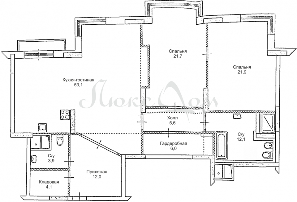 Продается 3-комнатная квартира, площадью 145.00 кв.м. Москва, улица Мосфильмовская, дом 70стр5