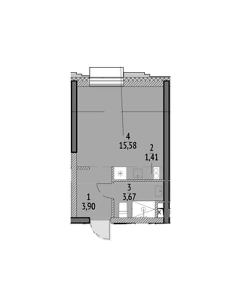 Продается 1-комнатная квартира, площадью 24.60 кв.м. Москва, улица Средняя Калитниковская, дом 28стр4