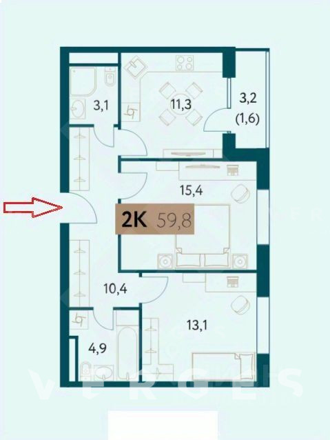 Продается 3-комнатная квартира, площадью 59.50 кв.м. Москва, улица Винницкая