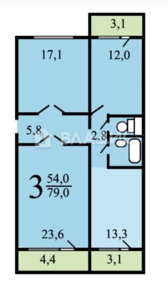 Продается 3-комнатная квартира, площадью 77.00 кв.м. Москва, Волжский бульвар, дом 13