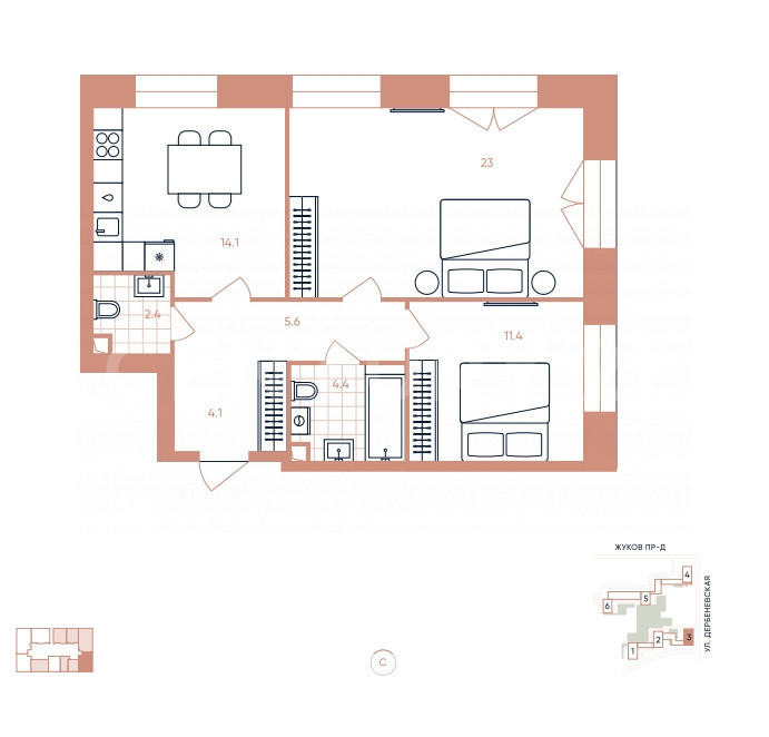 Продается 3-комнатная квартира, площадью 65.00 кв.м. Москва, улица Дербеневская