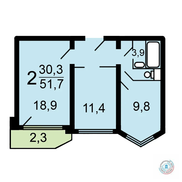 Продается 2-комнатная квартира, площадью 51.70 кв.м. Москва, улица Перовская, дом 22к1