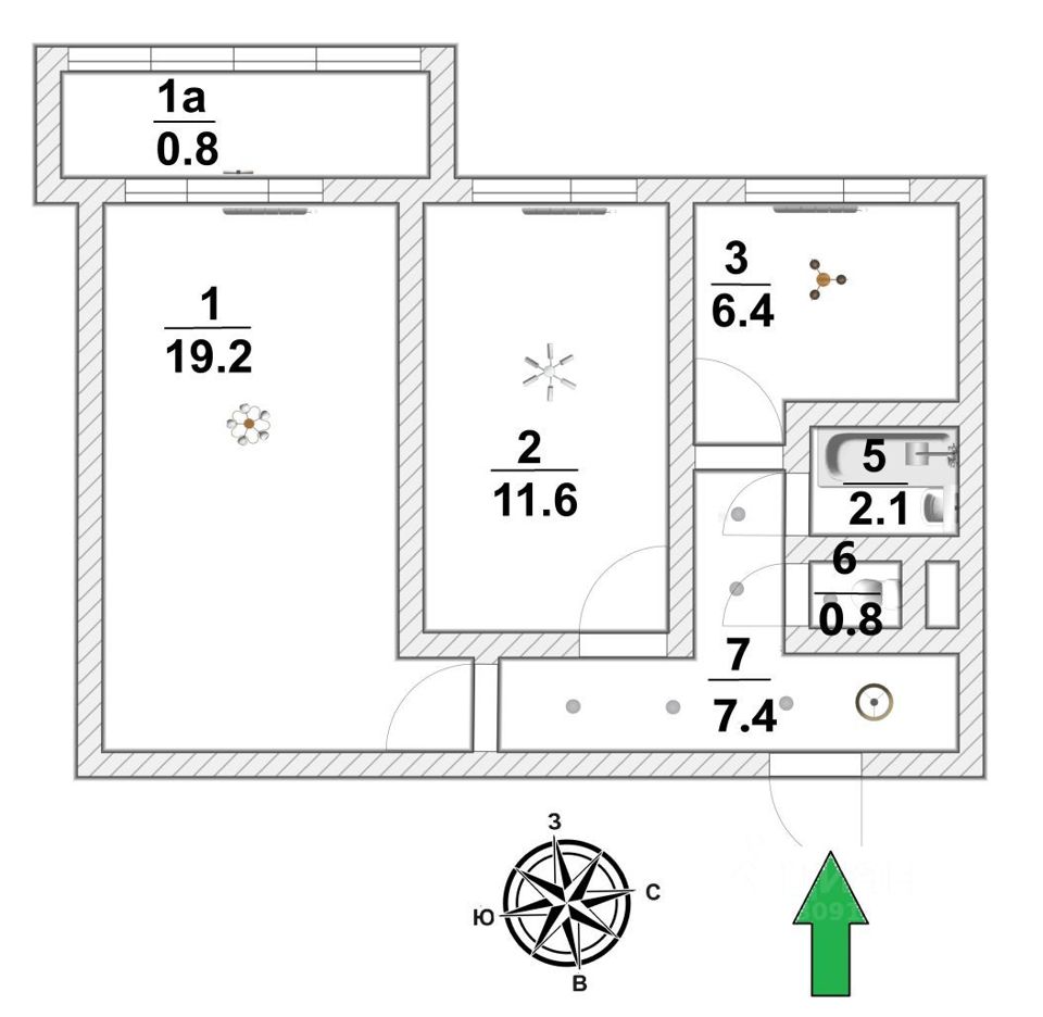 Продается 2-комнатная квартира, площадью 47.50 кв.м. Москва, проезд Сумской, дом 3к2