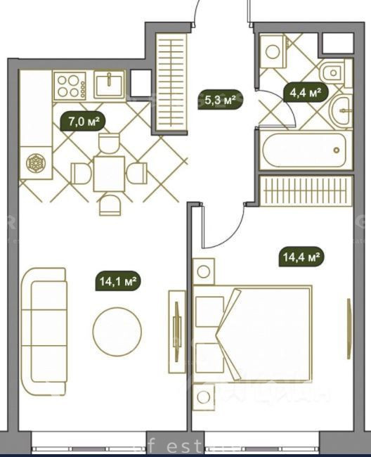 Продается 2-комнатная квартира, площадью 45.00 кв.м. Москва, Генерала Дорохова проспект