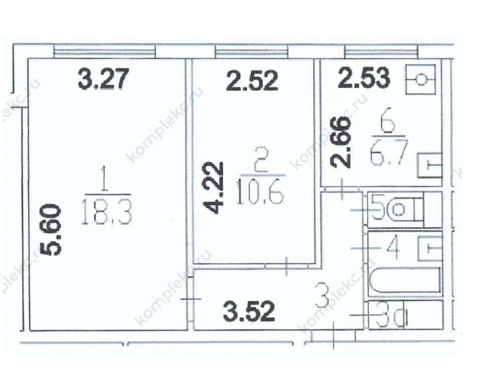 Продается 2-комнатная квартира, площадью 44.80 кв.м. Москва, проезд Сумской, дом 12к1