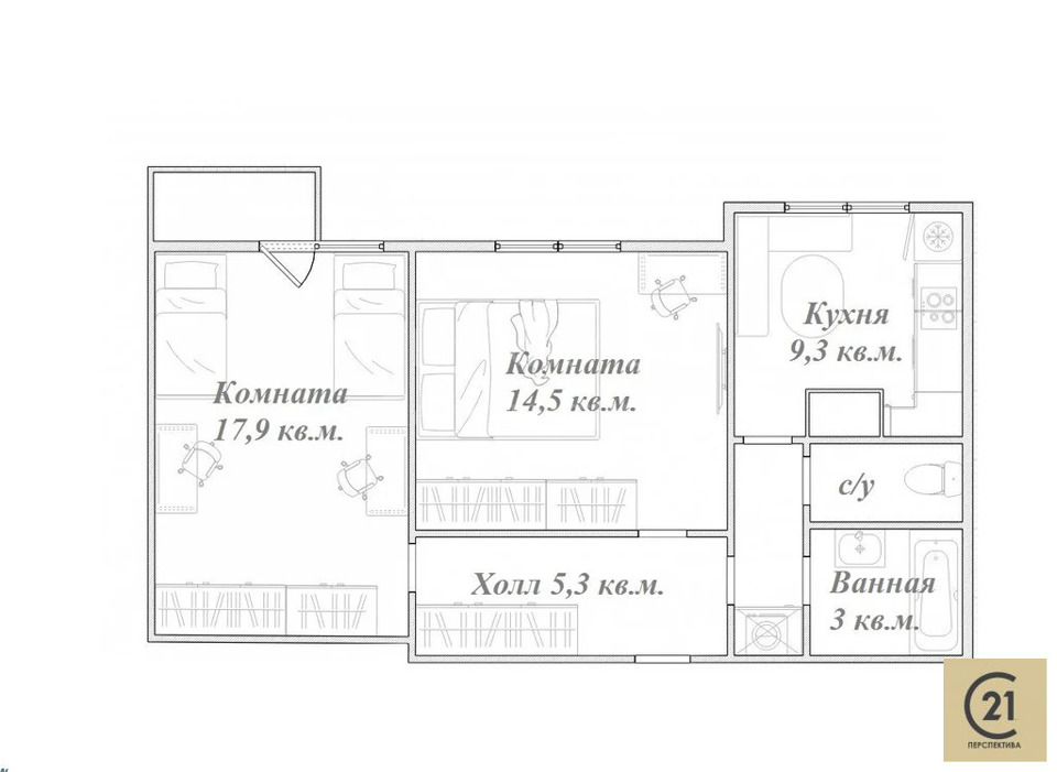 Продается 2-комнатная квартира, площадью 54.00 кв.м. Москва, Вернадского проспект, дом 127