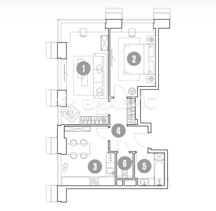 Продается 2-комнатная квартира, площадью 61.20 кв.м. Москва, Мира проспект, дом 222