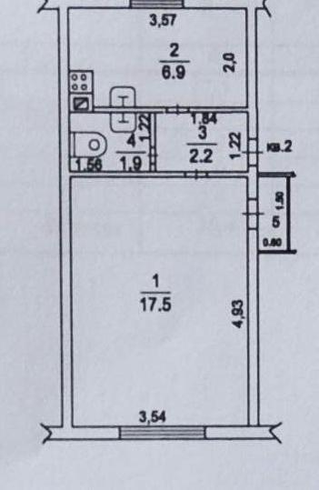 Продается 1-комнатная квартира, площадью 29.40 кв.м. Московская область, Ступино городской округ, город Ступино, улица Акри, дом 12