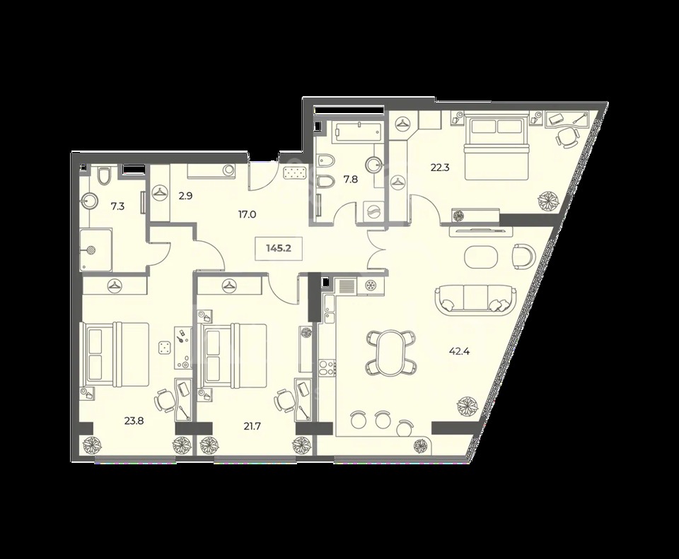 Продается 4-комнатная квартира, площадью 143.10 кв.м. Москва, улица Мытная, дом 40к3