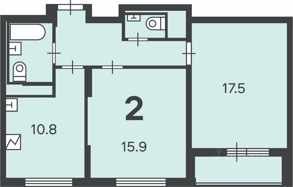 Продается 2-комнатная квартира, площадью 56.60 кв.м. Москва, проезд Харьковский, дом 1/1 к.3