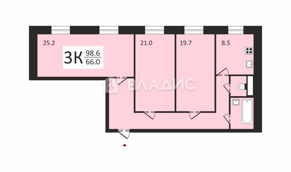 Продается 3-комнатная квартира, площадью 98.60 кв.м. Москва, улица Народная, дом 13