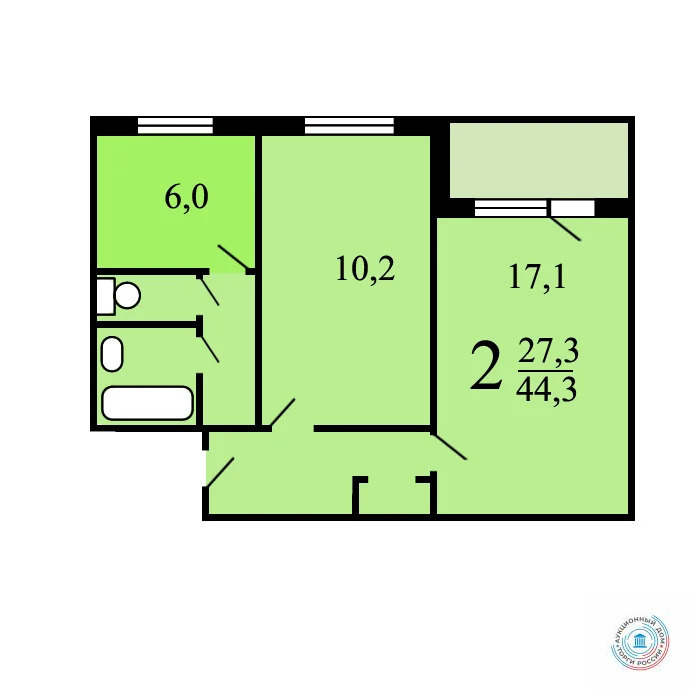 Продается 2-комнатная квартира, площадью 48.90 кв.м. Москва, улица Сталеваров, дом 4к1