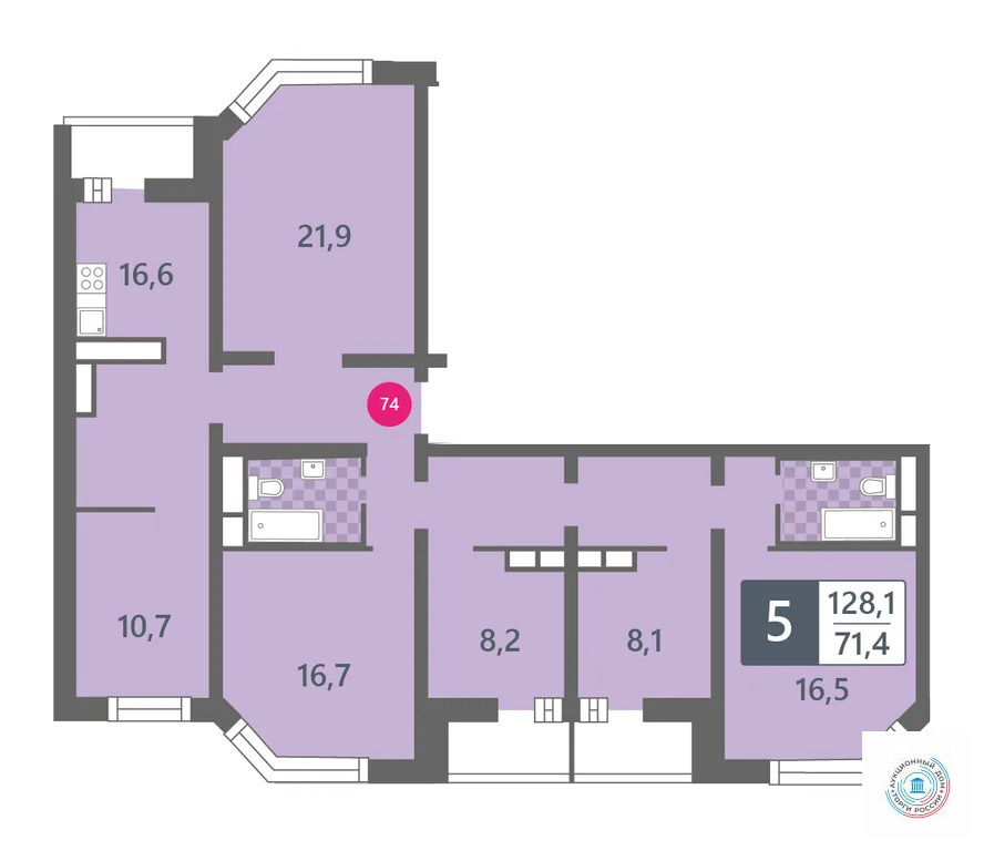 Продается 5-комнатная квартира, площадью 128.10 кв.м. Москва, улица Дмитрия Ульянова, дом 27