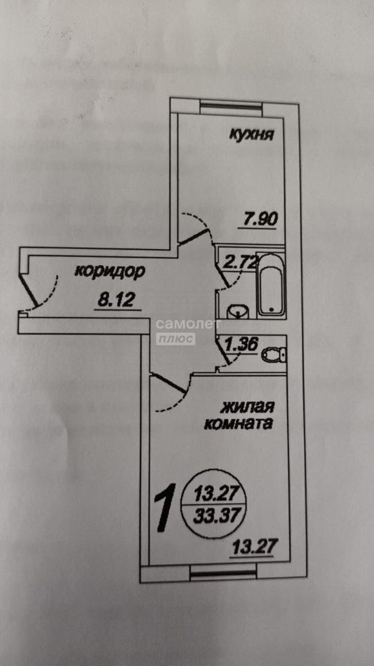 Продается 1-комнатная квартира, площадью 33.40 кв.м. Московская область, Ступино городской округ, деревня Буньково, улица Мещерская, дом 5