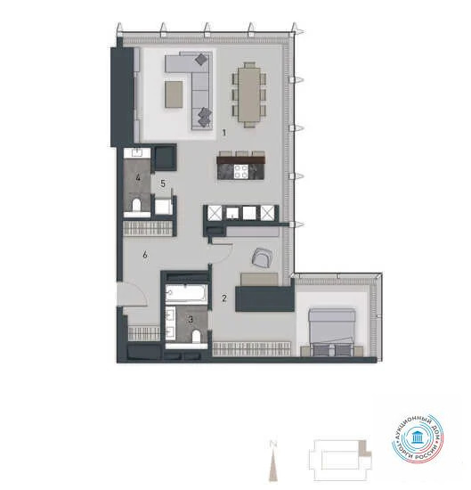 Продается 2-комнатная квартира, площадью 83.90 кв.м. Москва, проезд 1-й Красногвардейский, дом 22