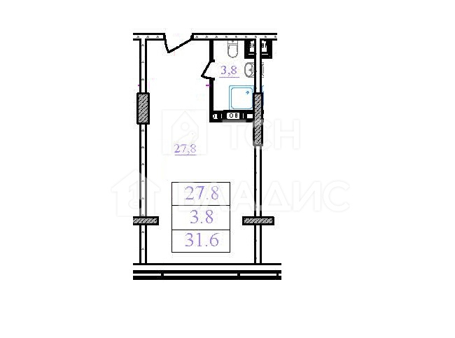 Продается 1-комнатная квартира, площадью 31.60 кв.м. Московская область, Королёв городской округ, город Королёв, Октябрьский бульвар, дом 26