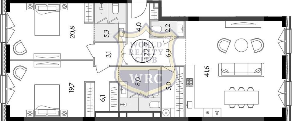 Продается 3-комнатная квартира, площадью 122.70 кв.м. Москва, переулок Тессинский