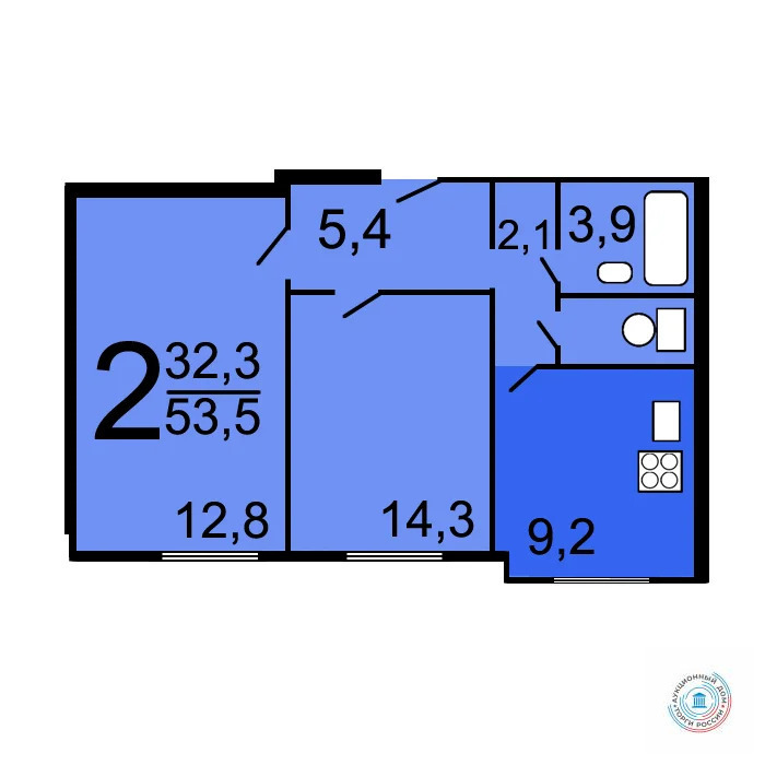 Продается 2-комнатная квартира, площадью 53.50 кв.м. Москва, Пятницкое шоссе, дом 45