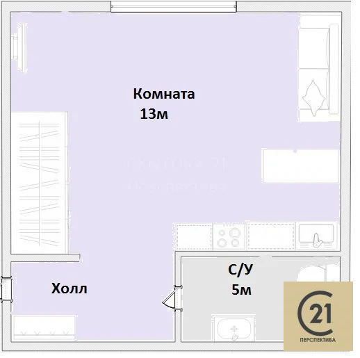 Продается 1-комнатная квартира, площадью 20.60 кв.м. Москва, улица Новокузьминская 4-я, дом 5