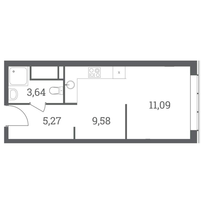 Продается 1-комнатная квартира, площадью 29.60 кв.м. Москва, проезд Шмитовский