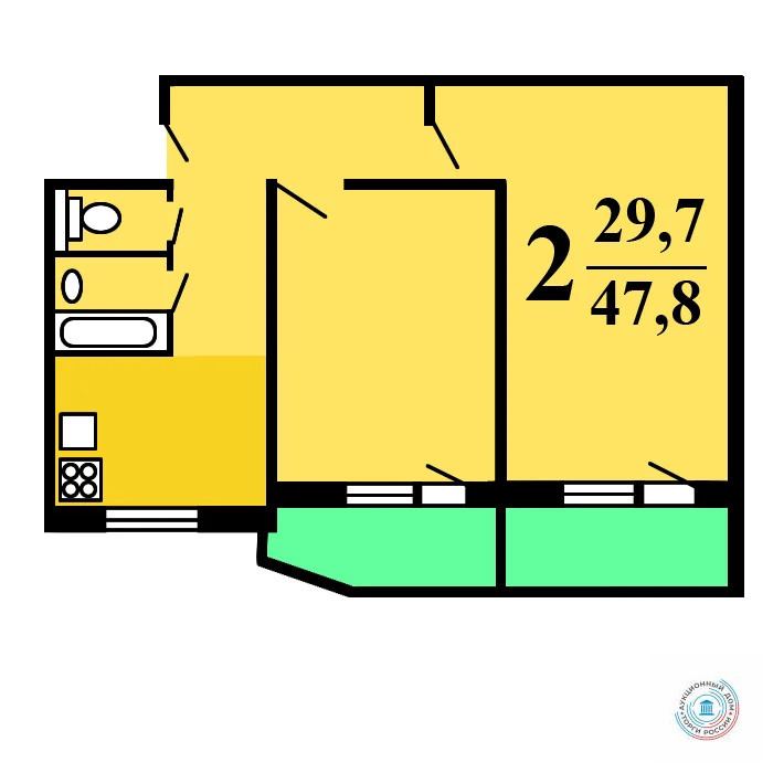 Продается 2-комнатная квартира, площадью 44.70 кв.м. Москва, улица Сивашская, дом 2А