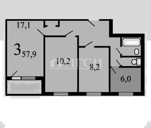 Продается 3-комнатная квартира, площадью 58.00 кв.м. Москва, улица Федора Полетаева, дом 25