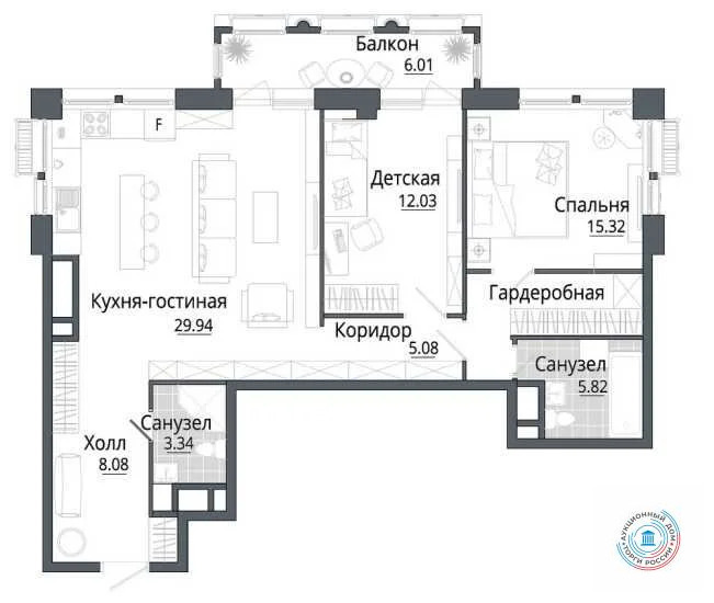 Продается 2-комнатная квартира, площадью 82.00 кв.м. Москва, Ломоносовский проспект, дом 36