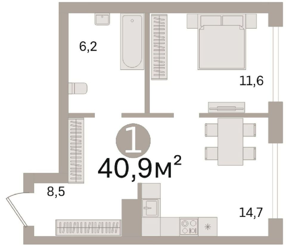 Продается 1-комнатная квартира, площадью 40.90 кв.м. Москва, набережная Нагатинская, дом 1