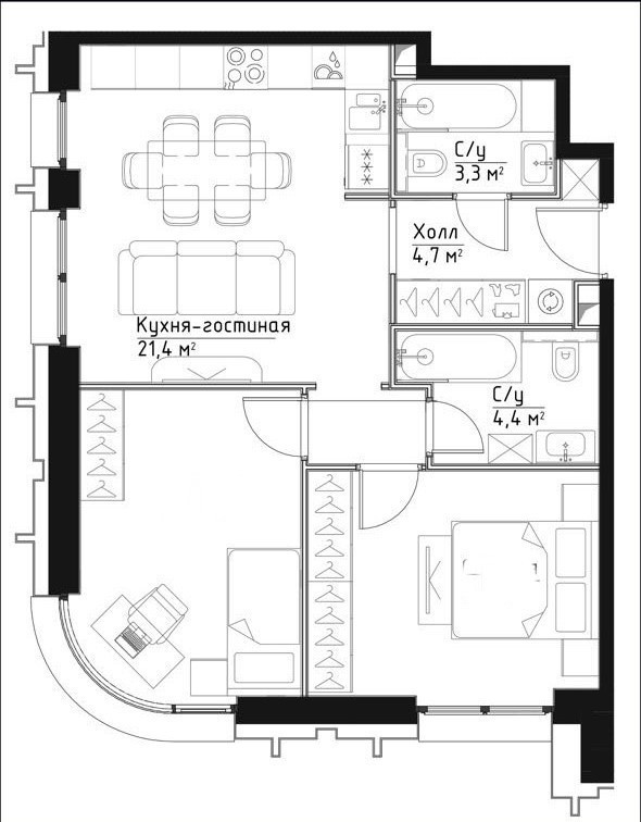 Продается 2-комнатная квартира, площадью 58.00 кв.м. Москва, улица Дубининская, дом 59А