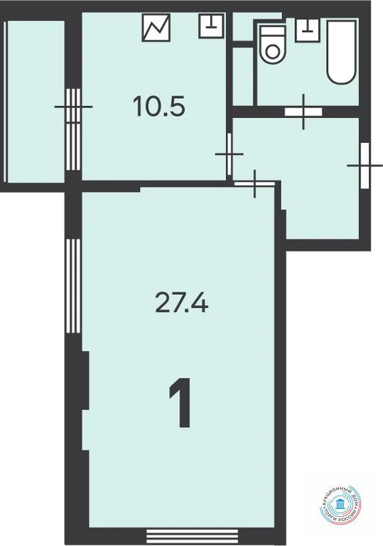 Продается 1-комнатная квартира, площадью 47.10 кв.м. Москва, улица Люблинская