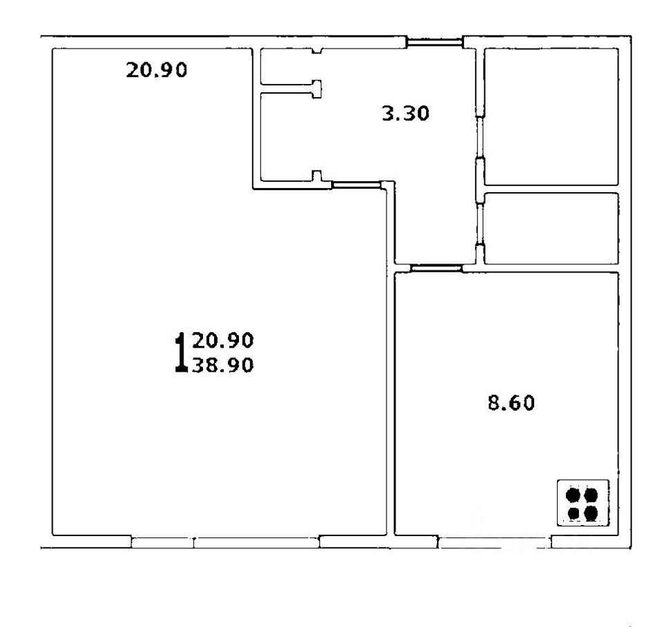 Продается 1-комнатная квартира, площадью 38.80 кв.м. Москва, улица Свободы, дом 40к1