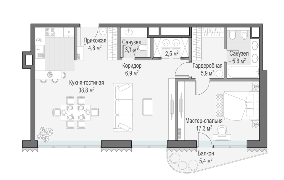 Продается 2-комнатная квартира, площадью 85.60 кв.м. Москва, переулок Толмачевский Большой