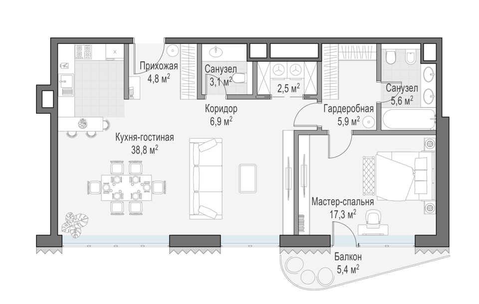 Продается 2-комнатная квартира, площадью 85.60 кв.м. Москва, переулок Толмачевский Большой