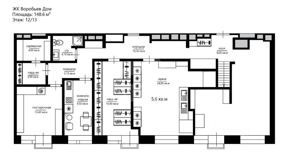 Продается 4-комнатная квартира, площадью 148.60 кв.м. Москва, Воробьевское шоссе, дом 4